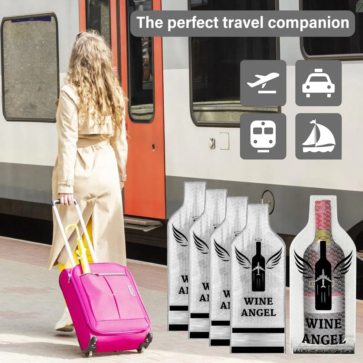 5 Stück Weinflaschenschutztasche, Weinflaschenschutz Aufblasbar, Weinflaschenschutz, Luftpolsterfolien Auslaufsichere Verpackung, Wiederverwendbare Weintaschen Für Reisen Für Champagner,Bier,Olivenöl