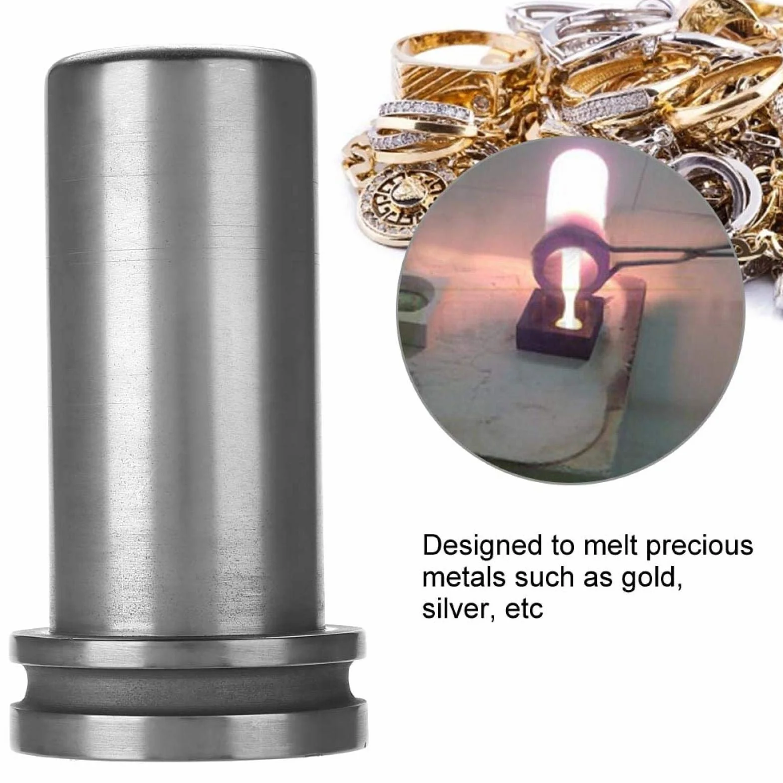 Schmelzender Graphittiegel, Gießender Graphittiegel, lange Lebensdauer Langlebig Gute thermische Stabilität für Versuchslegierungen Home Metal(1KG)