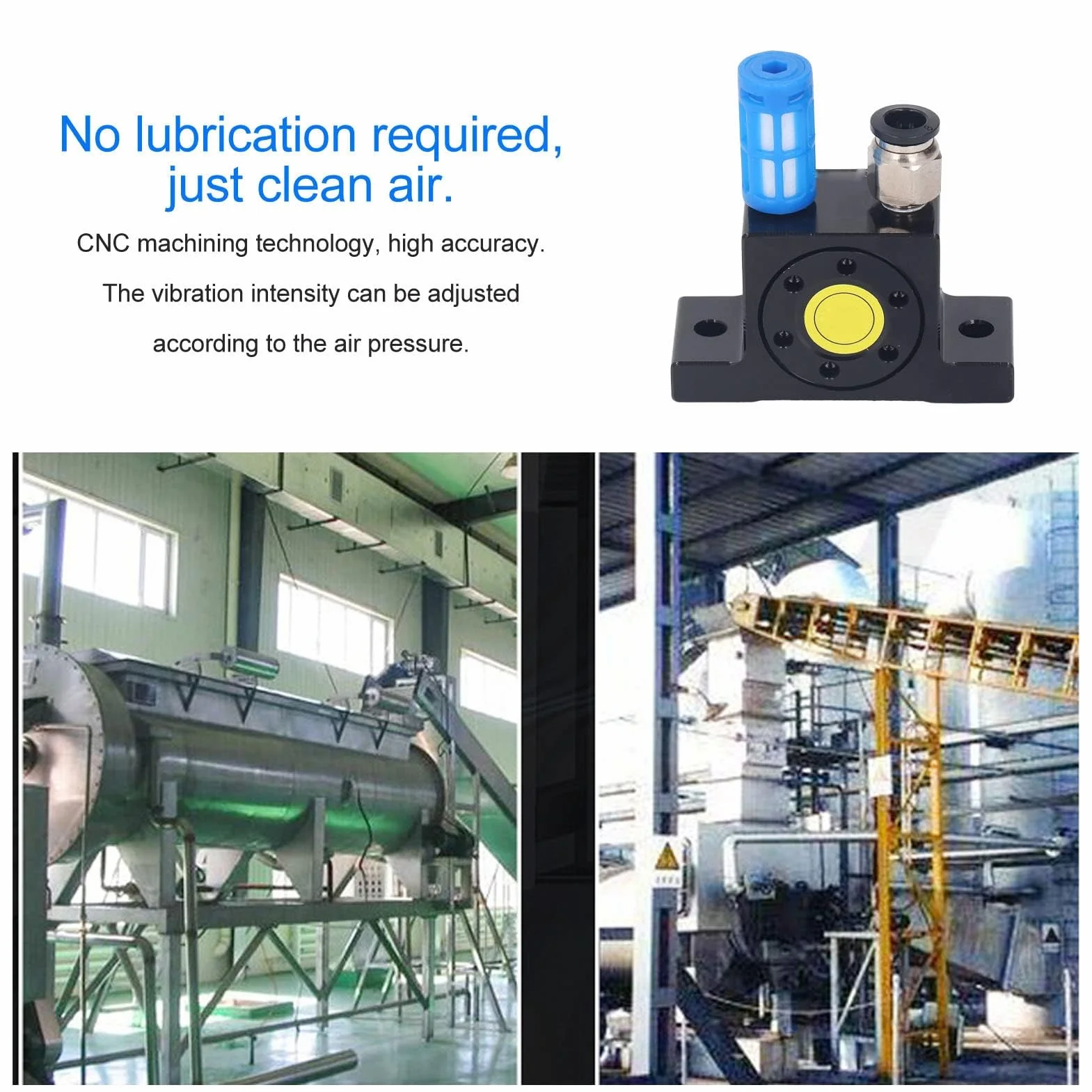 Pneumatischer Turbinenvibrator G1/8 Zoll Luftturbinenoszillator mit Einstellbarer Frequenz Geräuscharm für Industrielle Anwendungen Vibrationsgerät