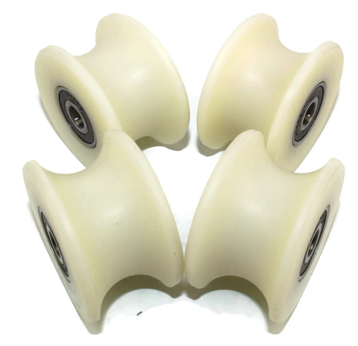 (50-25-8) 4 x 50 mm gefräste Nylon-Riemenscheiben mit 25 mm Nut Made in EU (8 mm Lager)