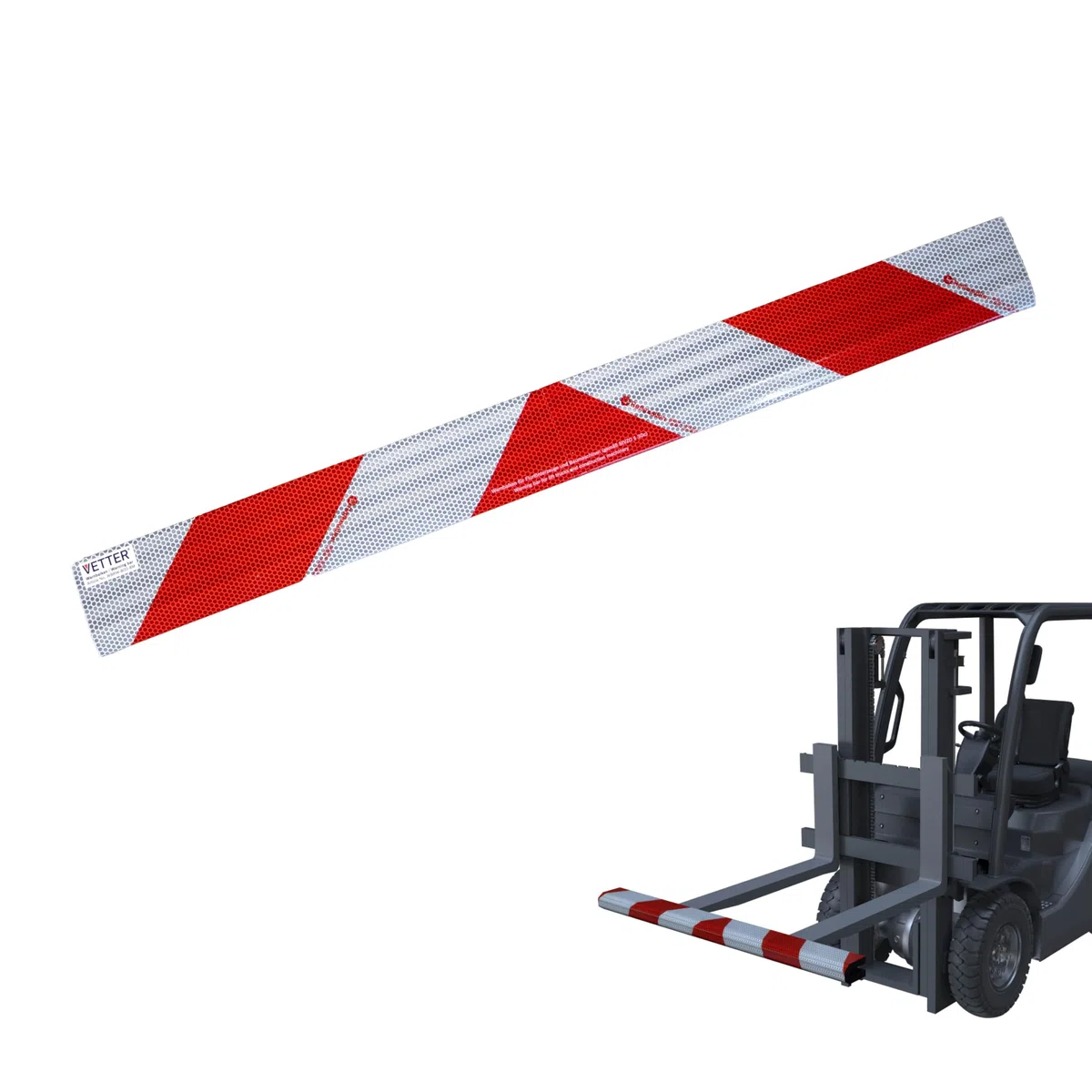 Warnbalken für Gabelstapler, Palettengabel, Gabelzinken, ZEBRA von VETTER, 1000mm, Preis pro Stück
