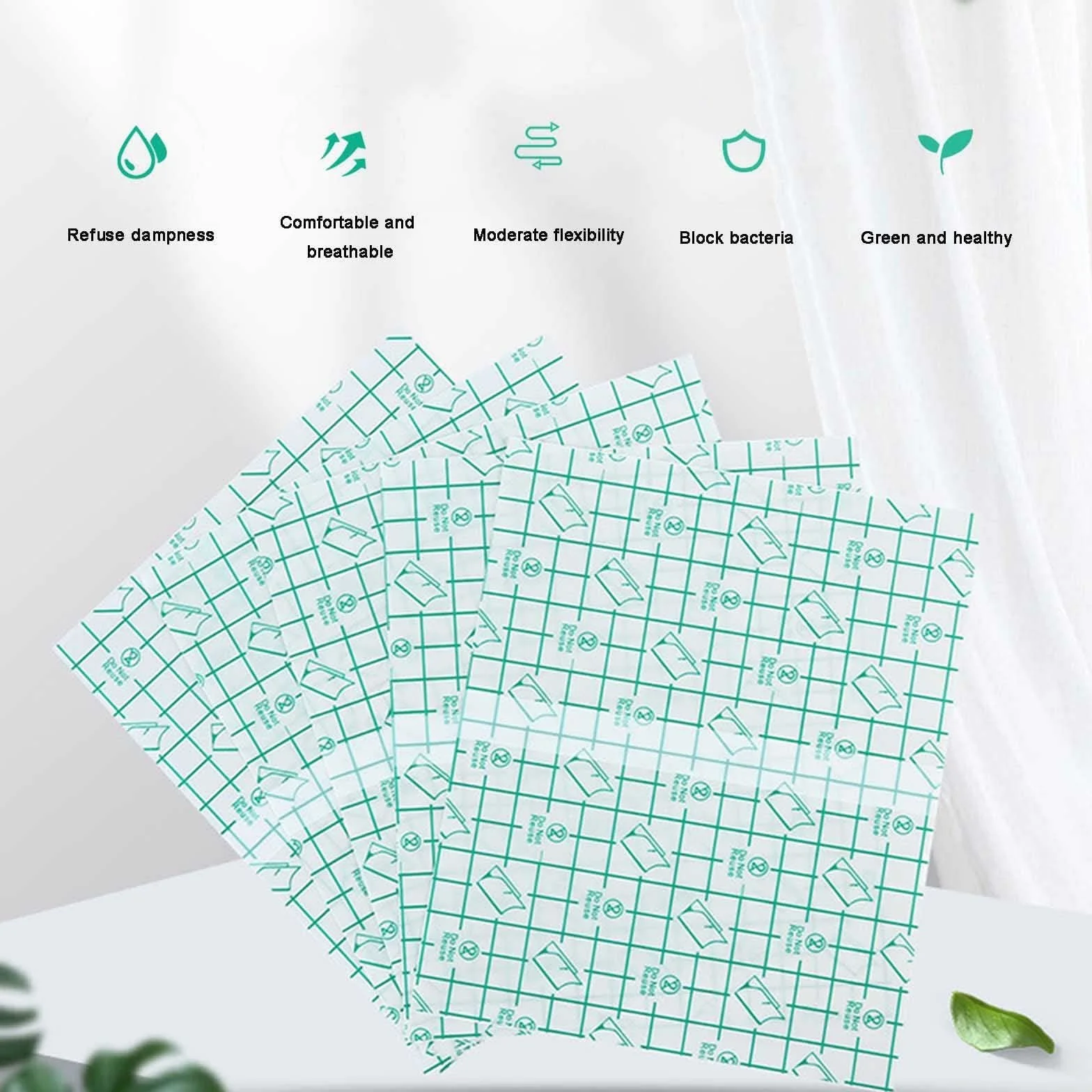 Wasserdichter Stretch-Klebeverband, Pd-Dialysekatheter-Duschabdeckung, Wundschutz For Peritonealdialyse-Anschlusszubehör Mit Antihaftbeschichtetem Mittelpolster(50pcs 20 x 20cm)