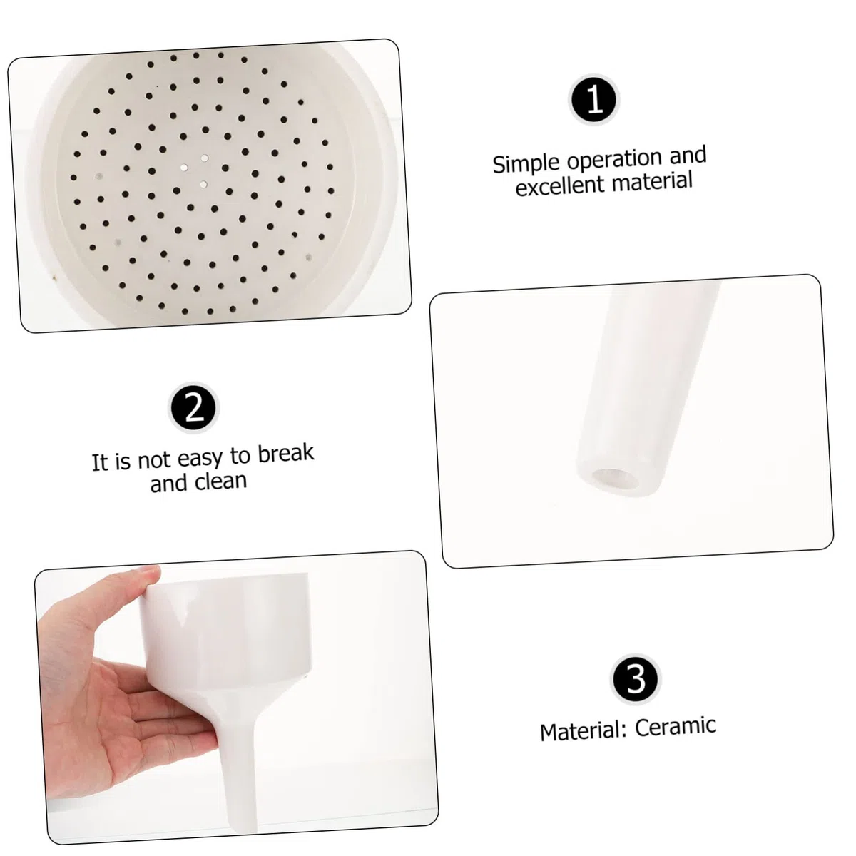 iplusmile Filter Trichter Lebensmittelsieb Filterwerkzeuge Futtertrichter Mit Großer Öffnung Keramik ware Keramik Filter Buchner für or 1Pc Filtertrichter Flüssigkeitstrichter