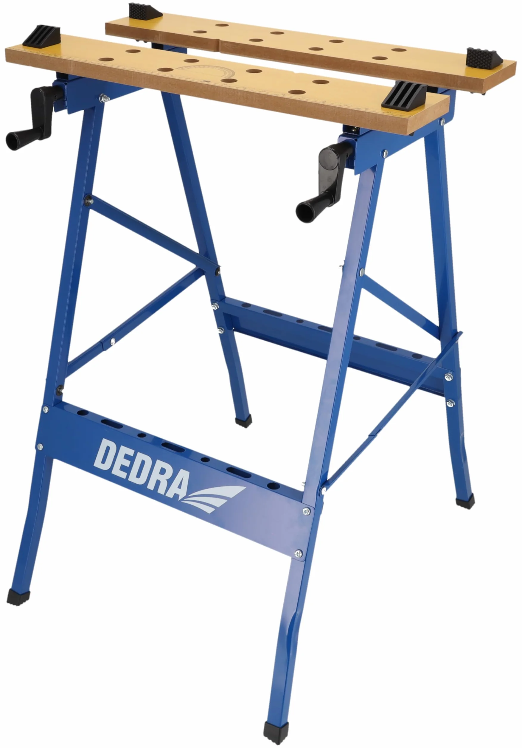 Dedra Werkbank Arbeitstisch max. Belastung 100kg Tragkraft-Große Arbeitsfläche-Aufgedruckte Skala & Winkelangaben-Klappbar-Vielseitig verstellbar, Werkbank mit Spannbacken, Arbeitstisch, Gemalt