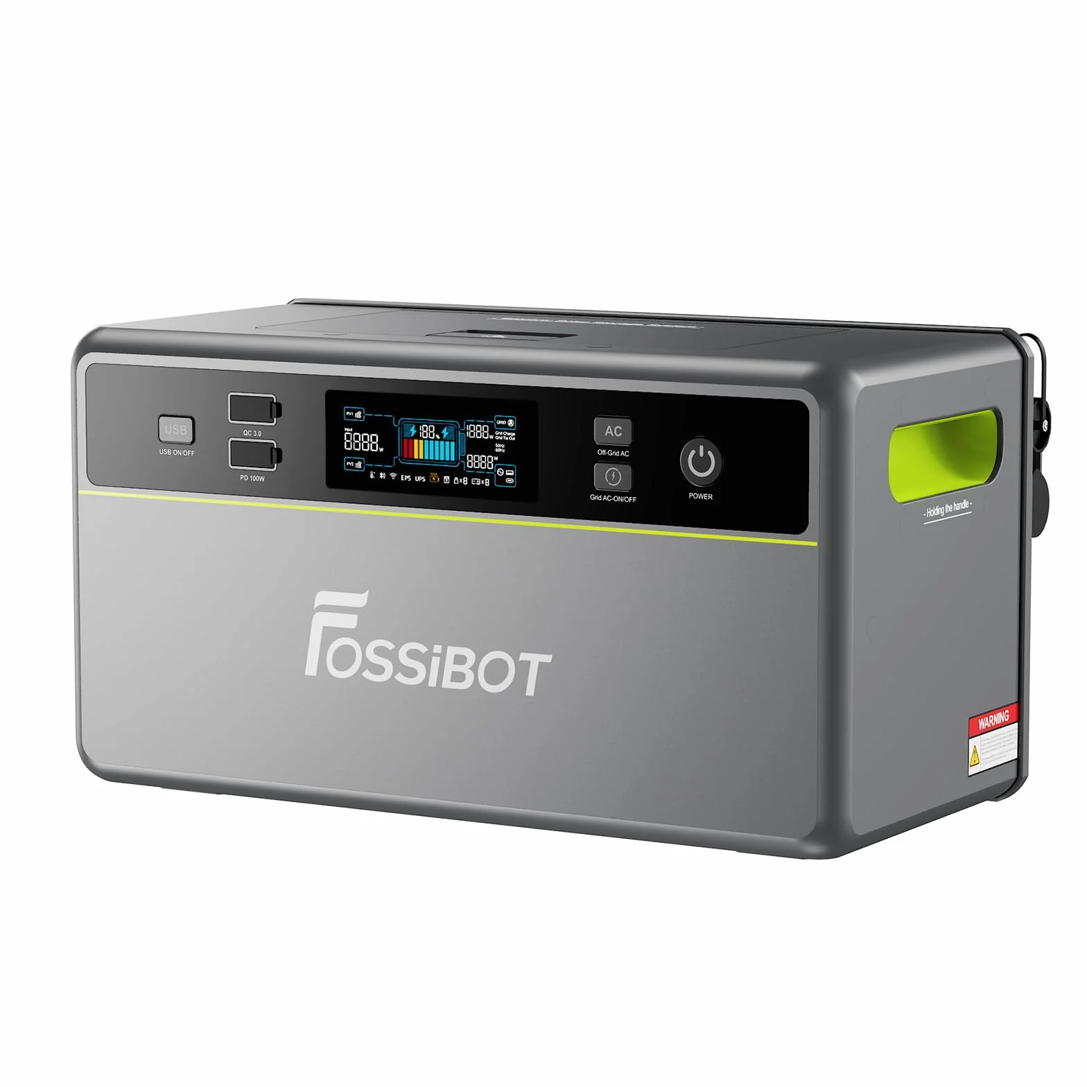 FOSSiBOT FBP1200, Balkonkraftwerk mit Speicher, 1,98kWh LFP Akku, MPPT 2000W Solareingang, All-in-One Stromspeicher mit Mikroinverter, 1200W AC, 6500 Ladezyklen, Erweiterbarer, Powerstation, Plug&Play