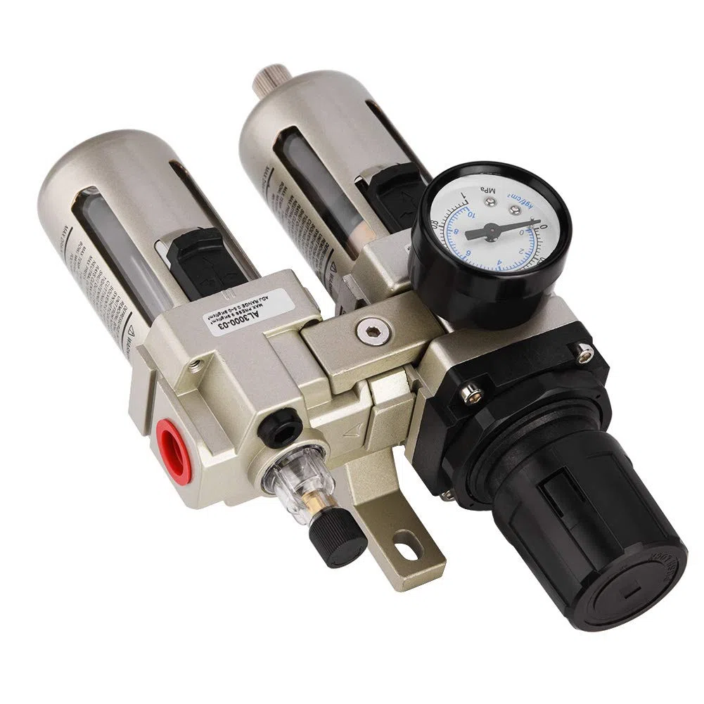 Druckluft Wasserabscheider 3/8, Automatisch Druckluftregler Wasser und Ölabscheider Druckluft Pneumatik Druckminderer, für Druckluft Kompressor Luftkompressoren Zubehör 0.05MPa-0