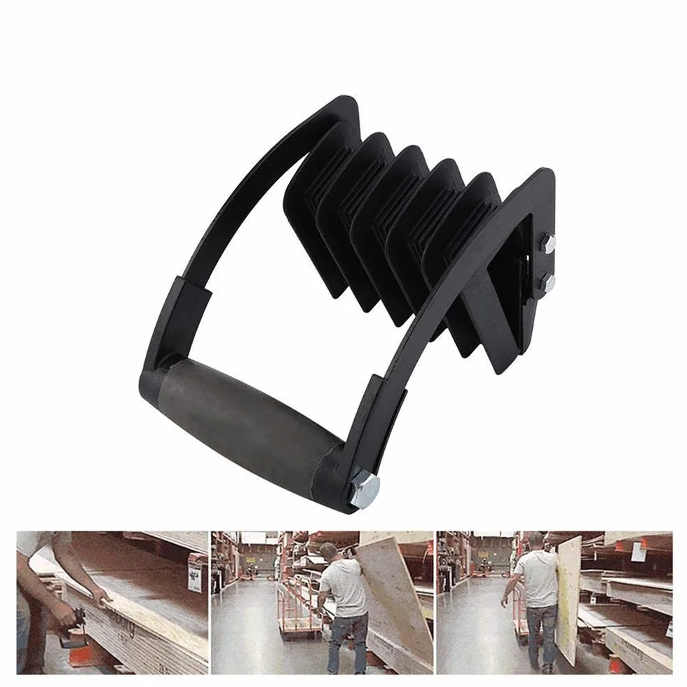 Plattenträger, Heber für Gipskartonplatten, Einfacher Paneelwagen-Greifer, praktischer Brettheber, Griff für Sperrholz oder Rigipsplatten, Trägerwerkzeug Ergonomisches Griff (Schwarz)