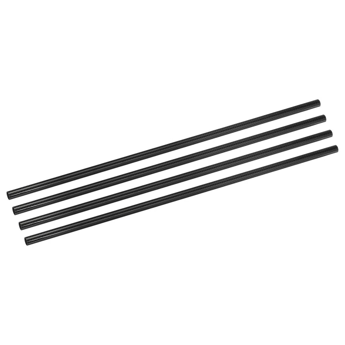 QUARKZMAN 4 Stücke Kohlefaserrohre 10 x 12 x 500mm Leinwandbindung Glänzende Oberflächenstange 3K Rollgewickelte Kohlenstoffrundrohre für RC-Flugzeug Quadcopter Multicopter