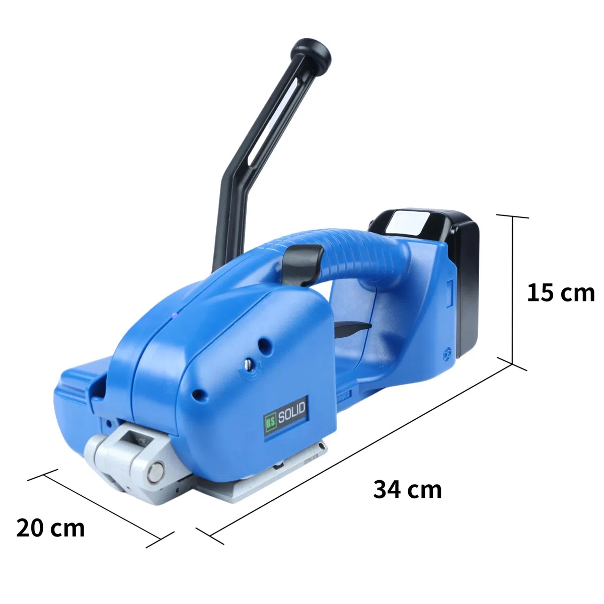 U.S. Solid Elektrische Umreifungsmaschine Halbautomatisch - Umreifungsgerät mit 2x3000 mAh Akku für 13-16 mm PP PET Bänder, für Kartonpaletten und Kartons