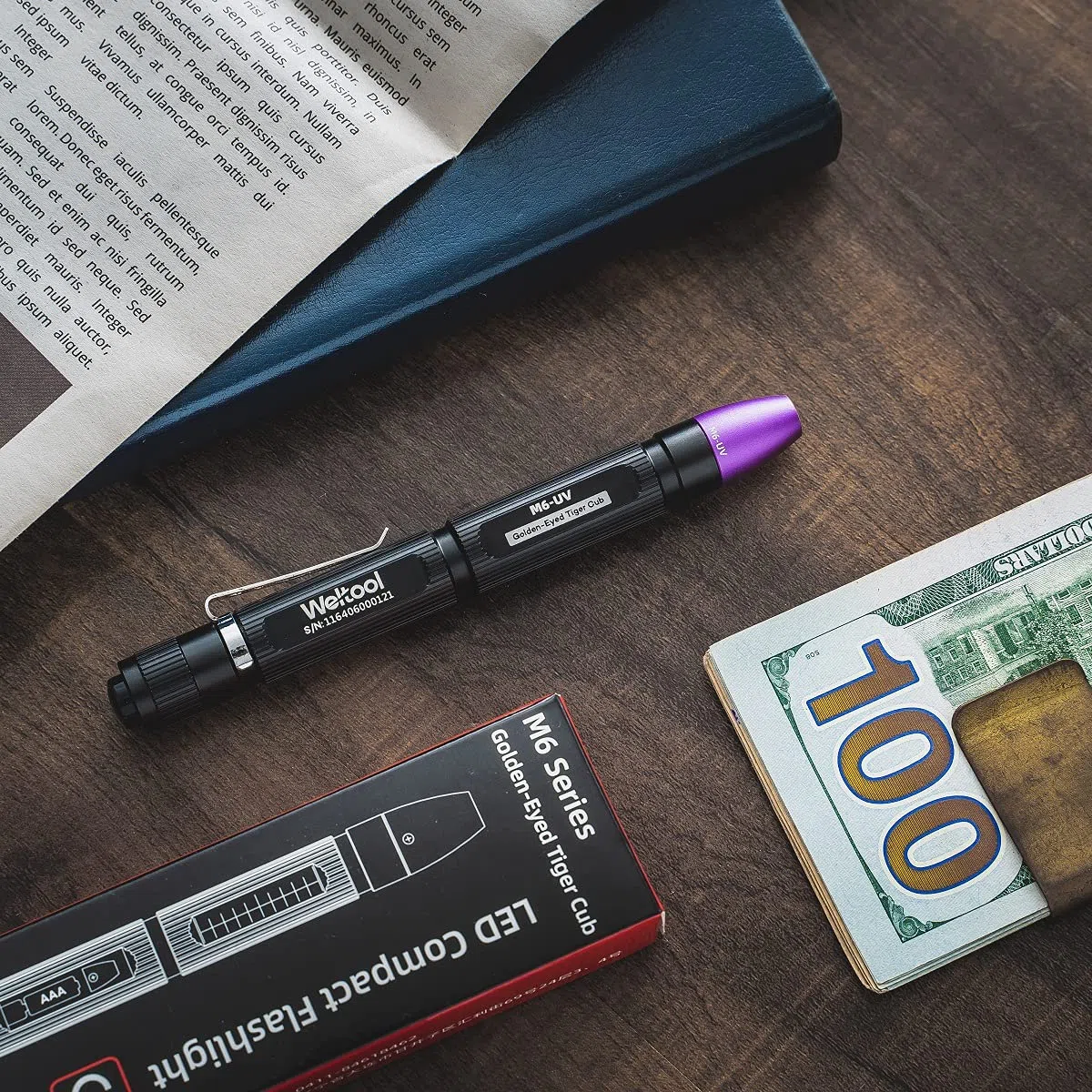 Weltool M6-UV Penlight Schwarzlicht 395nm UV LED Schwarzlicht Ultraviolett Stift Lichter für DIY Nail Art, Hotel Inspektion,Betrügerische Dokumente und Banknoten, Haustier Urin und Haut Bedingungen