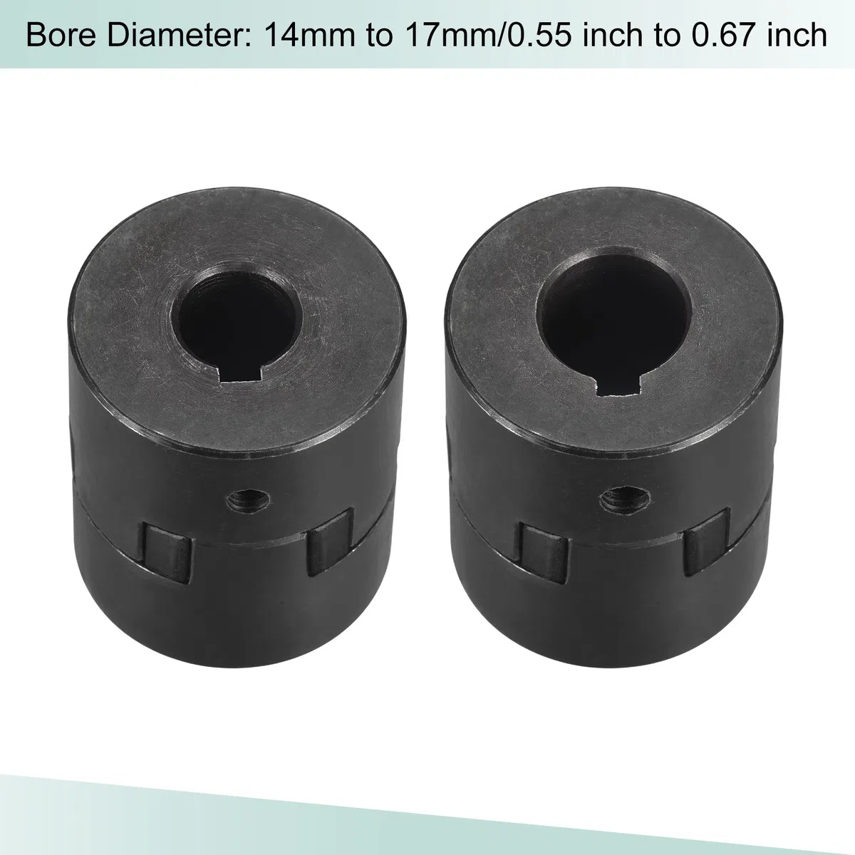 sourcing map Flexible Kupplung Welle 14mm bis 17mm Motor Kupplungsgelenk 53mm L x44.5mm OD