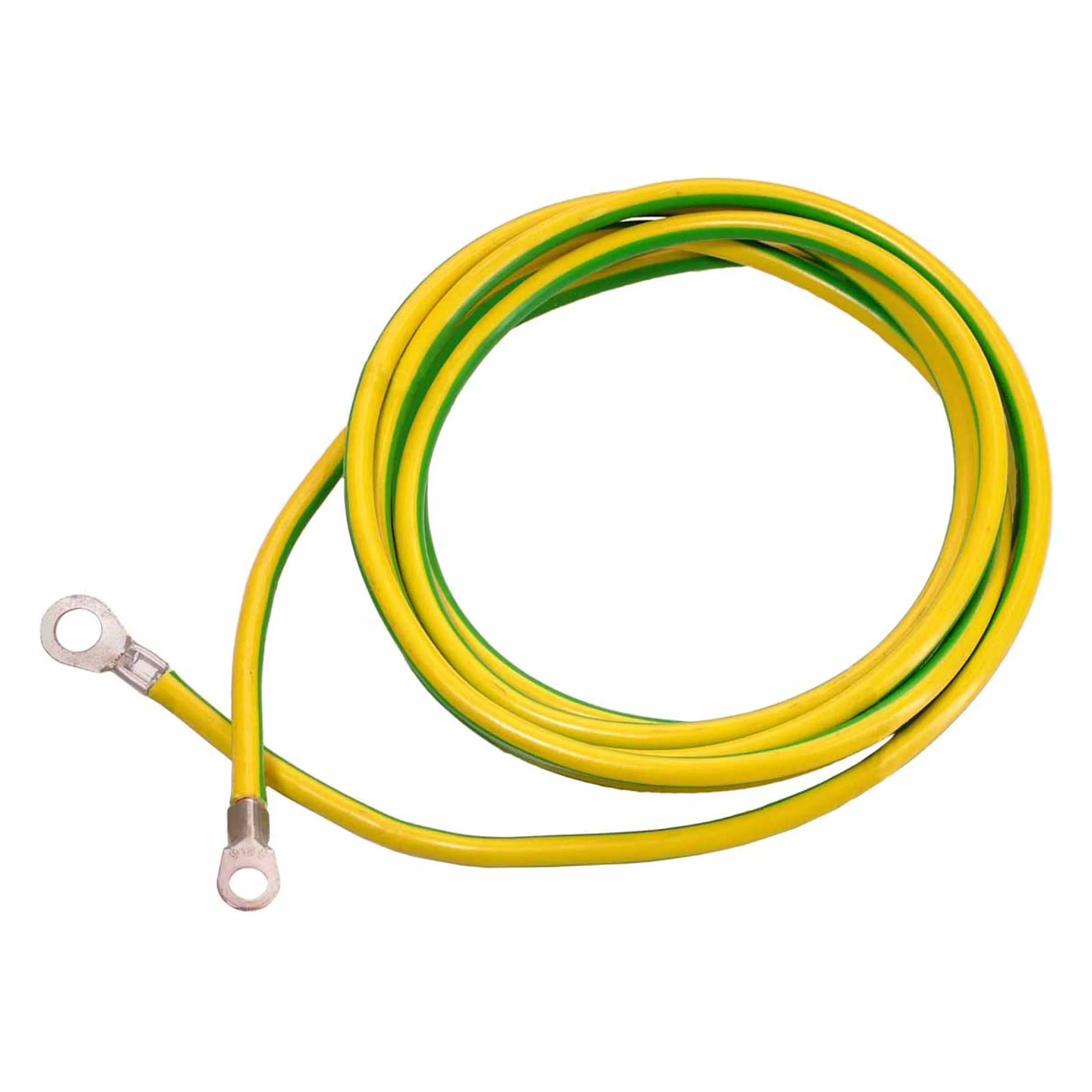 as - Schwabe Erdungskabel – 3 m Aderleitung - Erdungsleiter - Erdungsleitung mit 1 Ringöse A8 / 16mm² & A10 / 16mm² - Für Kreuzerder – für Gewerbe & Baustelle – Made in Germany – gelb/grün, 70869