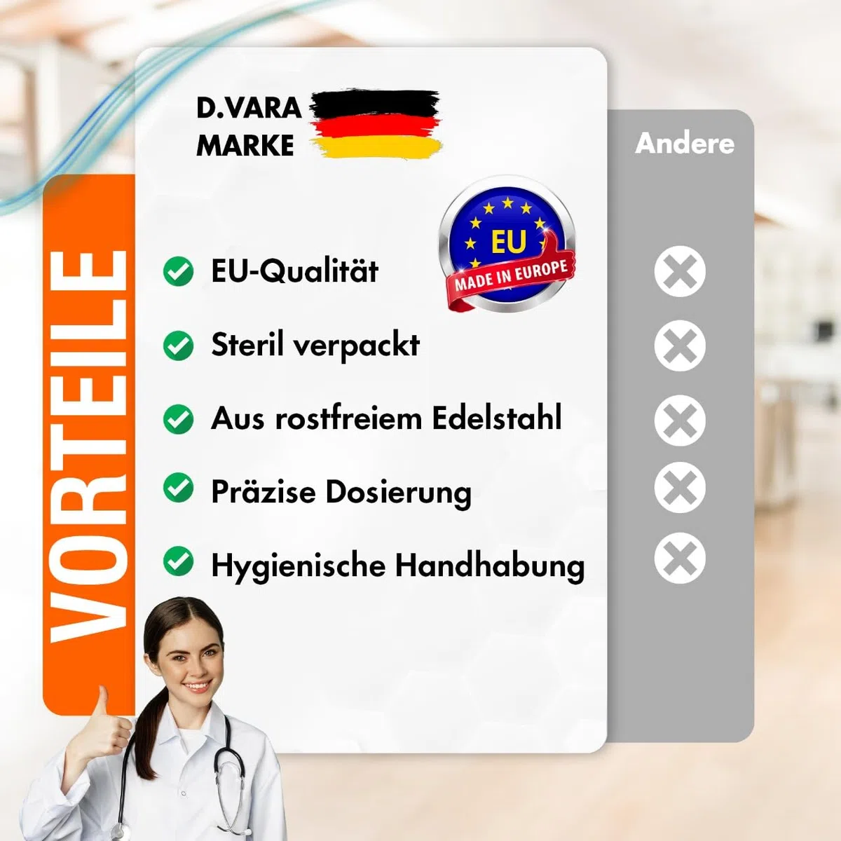 100 Stück 1ml U100 Plastiktube 27Gx1/2 (0,4 x 12,7mm) Mehrzweck-Messwerkzeuge, Einzeln verpackt
