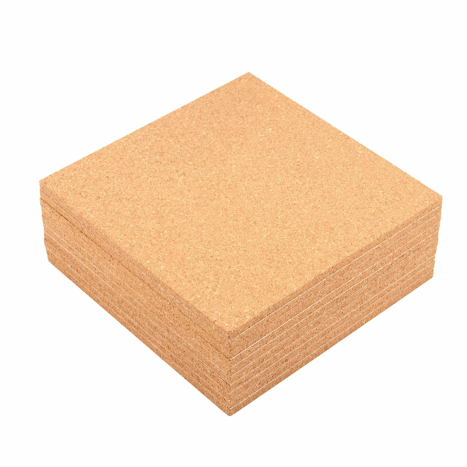 10 Stück Korkplatte Selbstklebend 30x30 cm, 6mm Korkplatte Quadratisch Pinnwand Kork, Korkwand Korkplatten zum Basteln, Wanddekoration, Fotowand