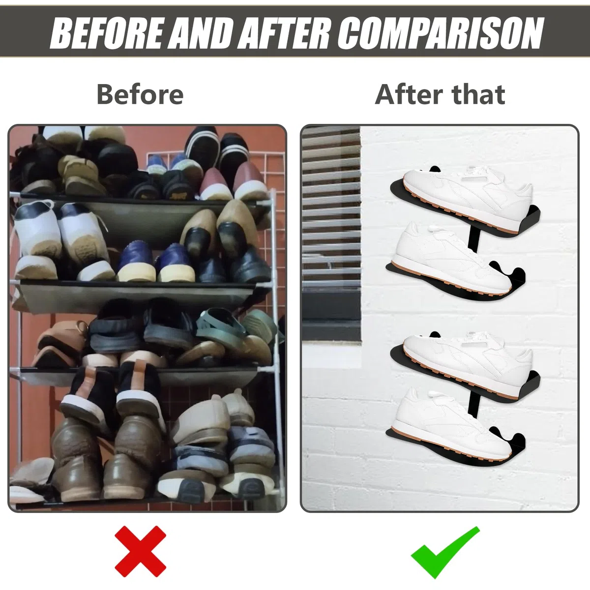 Sneaker Wandhalterungen, 2 Päckchen Schuhregal schwimmend, Schwimmende Schuh Regale, Wandhalter Metall Schuh Regal, Schuhregal Ausstellungsständer für Wohnzimmer Schlafzimmer Display Riser Schwarz
