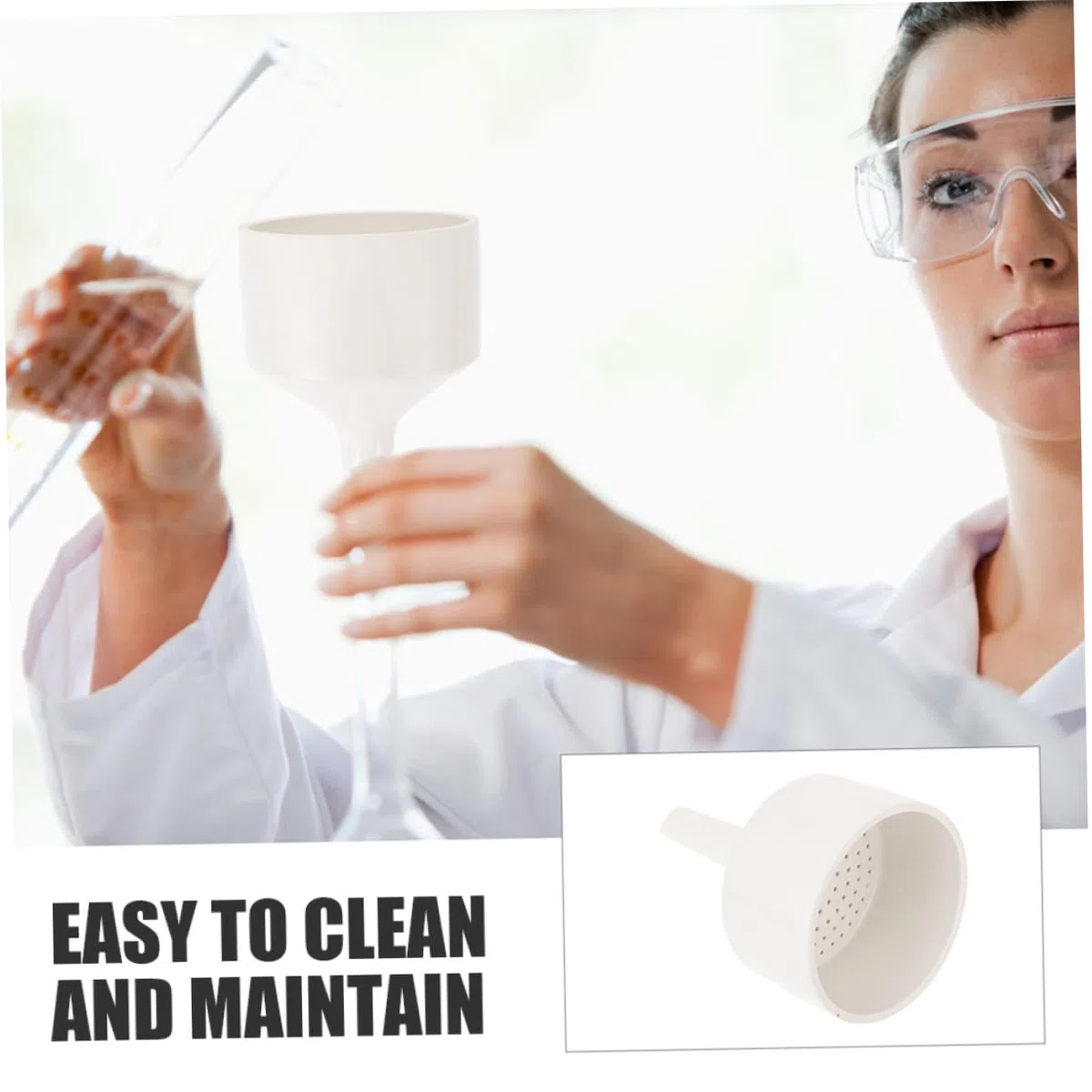 Laborfiltrationstrichter Weiß 2 Stück Keramik Präzises Ausgießen mit Abgeschrägtem Rand und Modernes Design für Studenten und Chemische Experimente