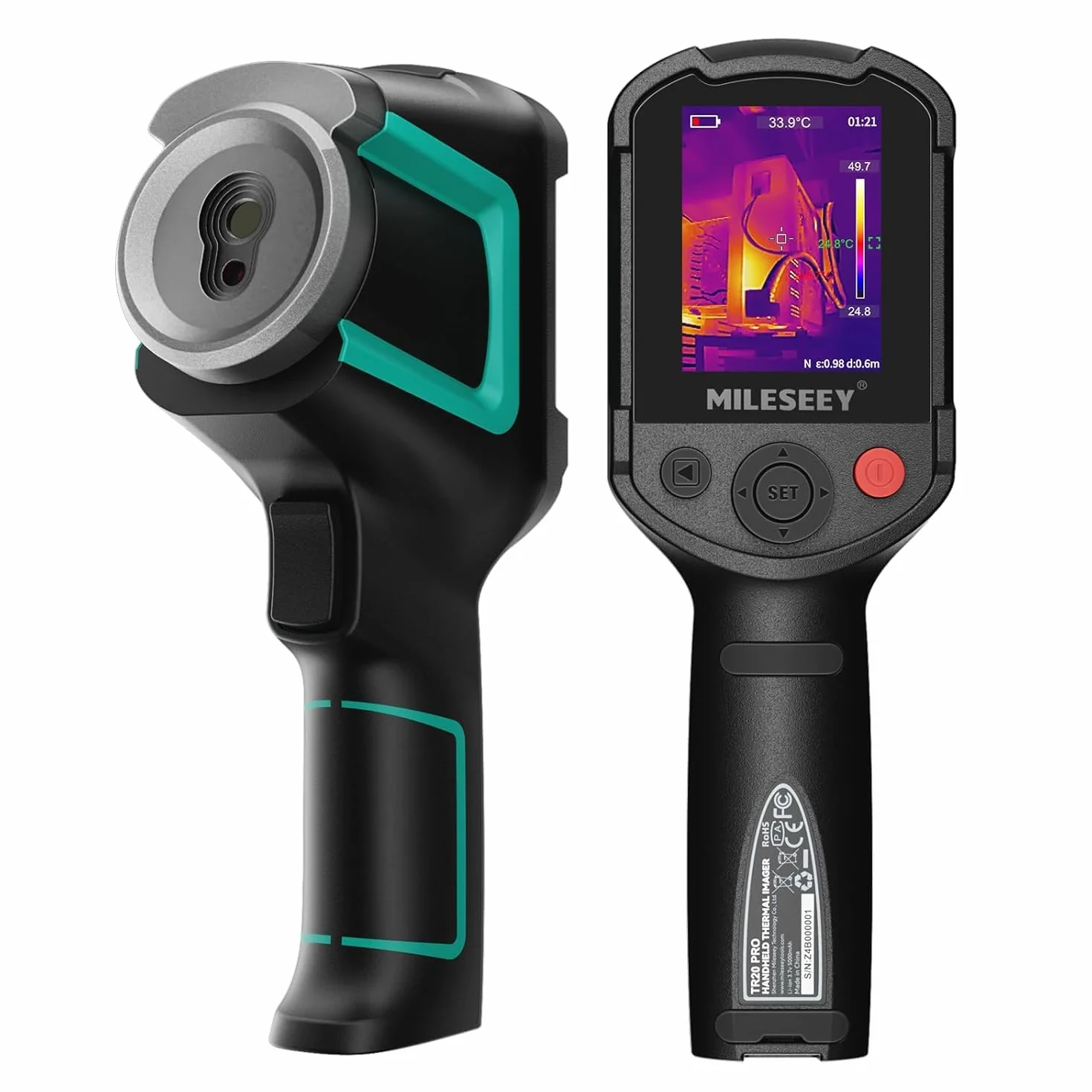 MiLESEEY Wärmebildkamera, TR20 Pro Handheld-Thermal Camera mit 320 x 240 Auflösung, 50Hz-Aktualisierungsrate, Dual-Kamera Handheld-Infrarot-Wärmebildkameras Unterstützung PC-Software-Analyse