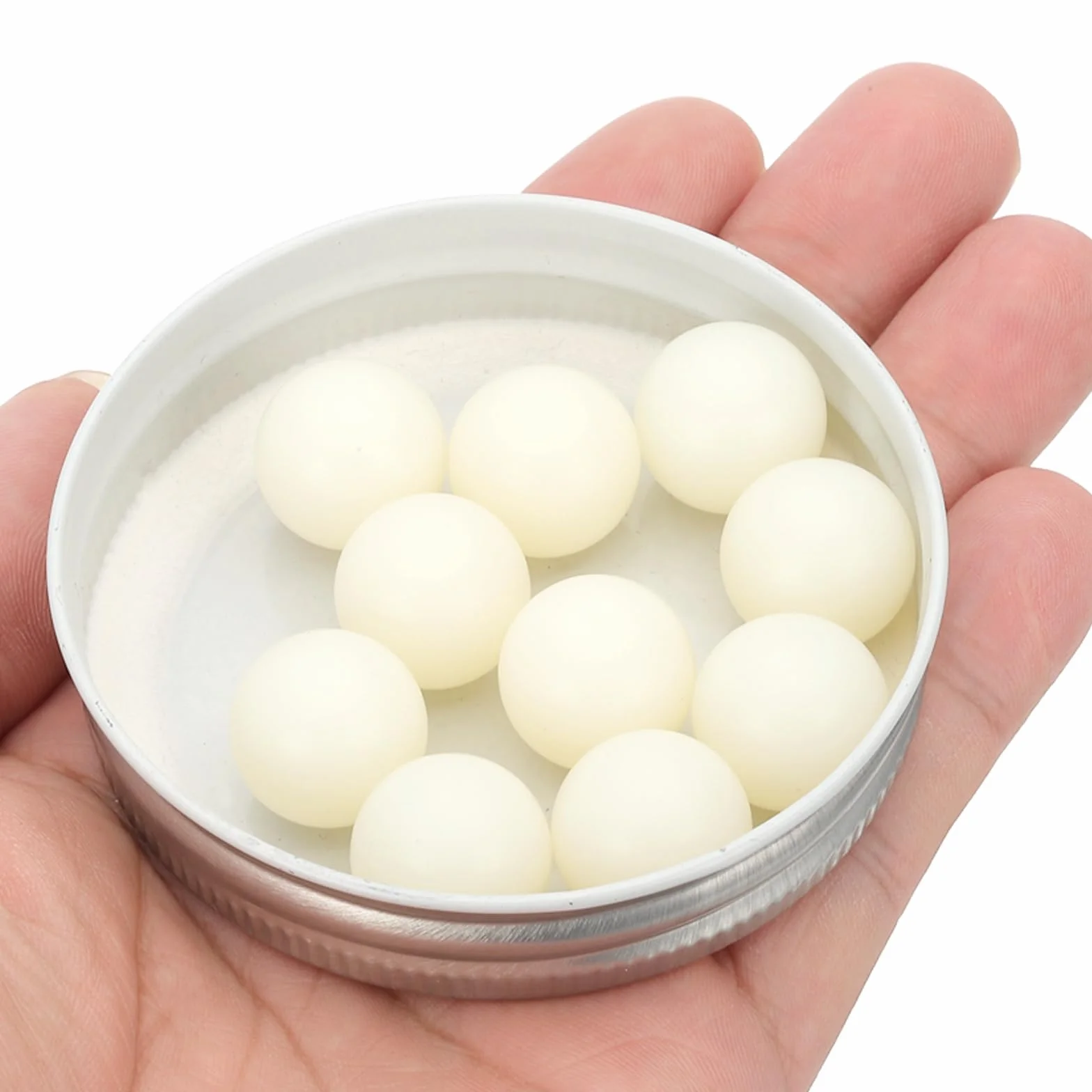 sourcing map Nylon-Kugellagerkugeln, 16 mm, poliert, solide Kugel, G2 Präzision, Weiß, 10 Stück