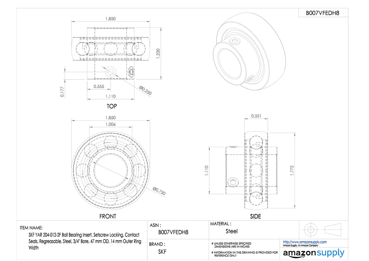 YAR204-012-2F SKF Spannlager Bearing for Housing 19,05x47x31mm