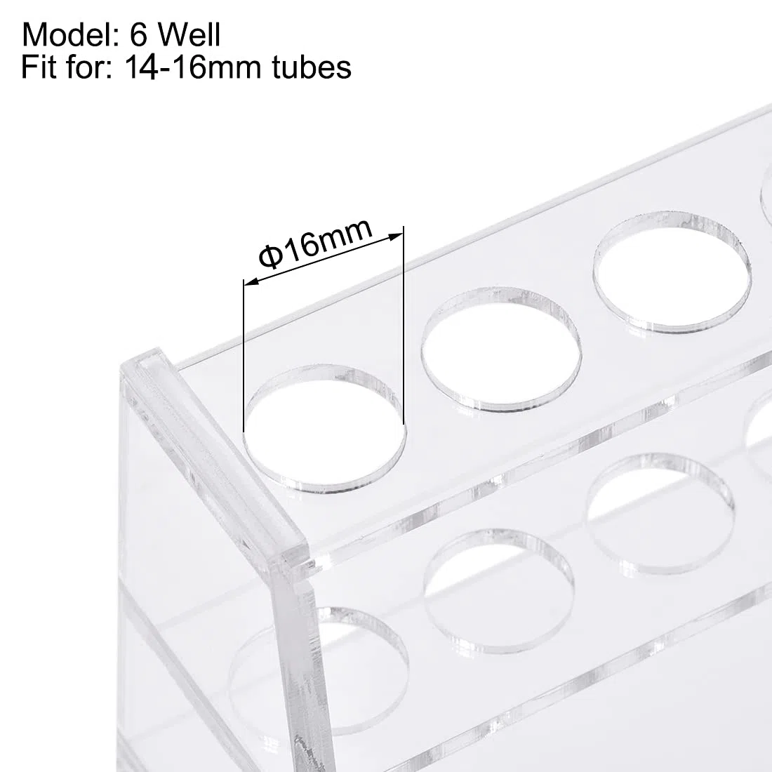 sourcing map 2 Stück Reagenzglashalter Rack 6 Wells für 10ml Zentrifugenröhrchen Klar