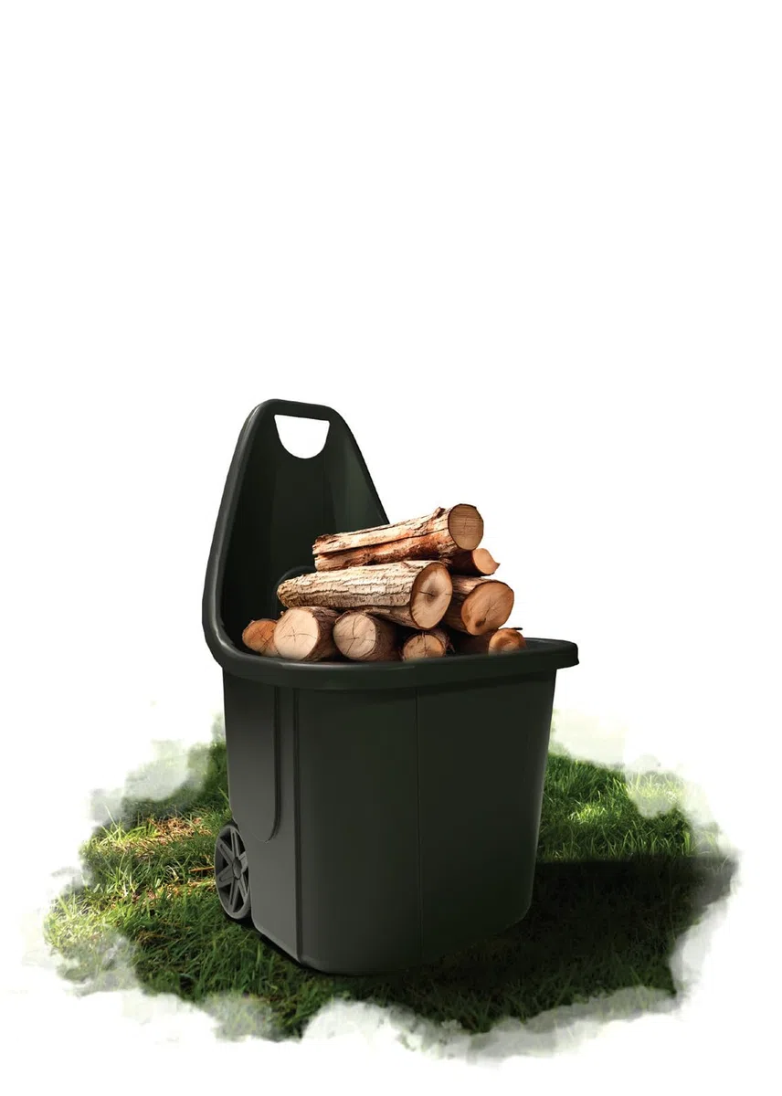 Schubkarre Gartenkarre 60L kann bis zu 40kg tragen. Gartenwagen aus Kunststoff 84x60x50 cm (Schwarz)