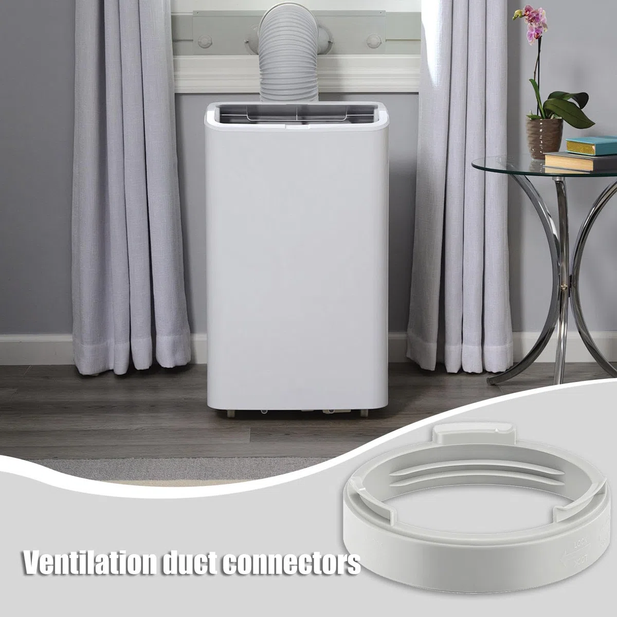 Luftkanalkupplung – 15-cm-Lüftungsschnittstelle, Klimaschlauchanschluss, Innenluftkanal, Haushaltslüftungsführung | Für tragbare Kühlsysteme im Schlafzimmer, Wohnzimmer, Küche, Garage