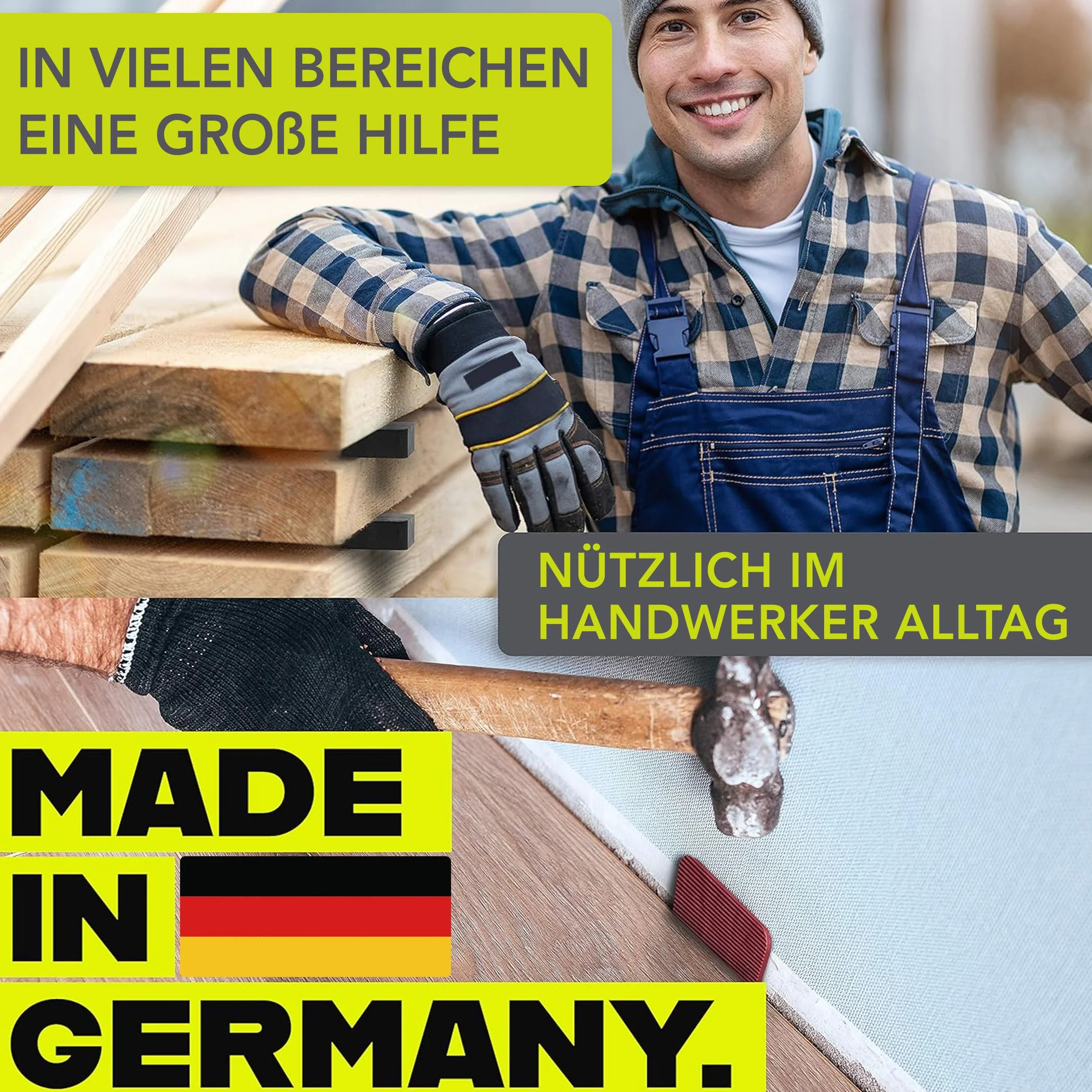 Premium Unterlegplatten | 60 x 40 mm, 80 Stk Mix | Abstandshalter, Plättchen aus Kunststoff, Unterlegklotz, Distanzhalter | Tragfähigkeit bis 16 t | Set je 10x 1.5,2,3,4,5,10,15,20 mm