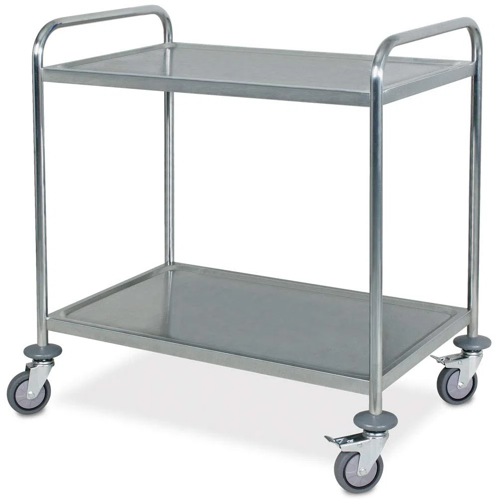 BRB Servierwagen aus Edelstahl, 2 Etagen, LxBxH 860x540x940 mm
