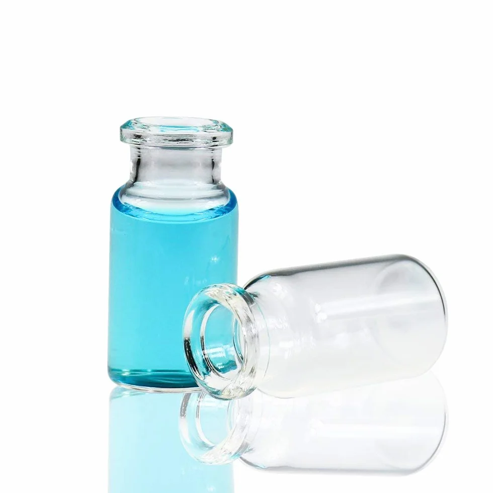 100 Stück 10mL Glasfläschchen, Klarglas-Kopfraum-Fläschchen, 20mm HPLC-Fläschchen Borosilikatglas-Standard-Crimp-Kopfraum-Fläschchen Für GC