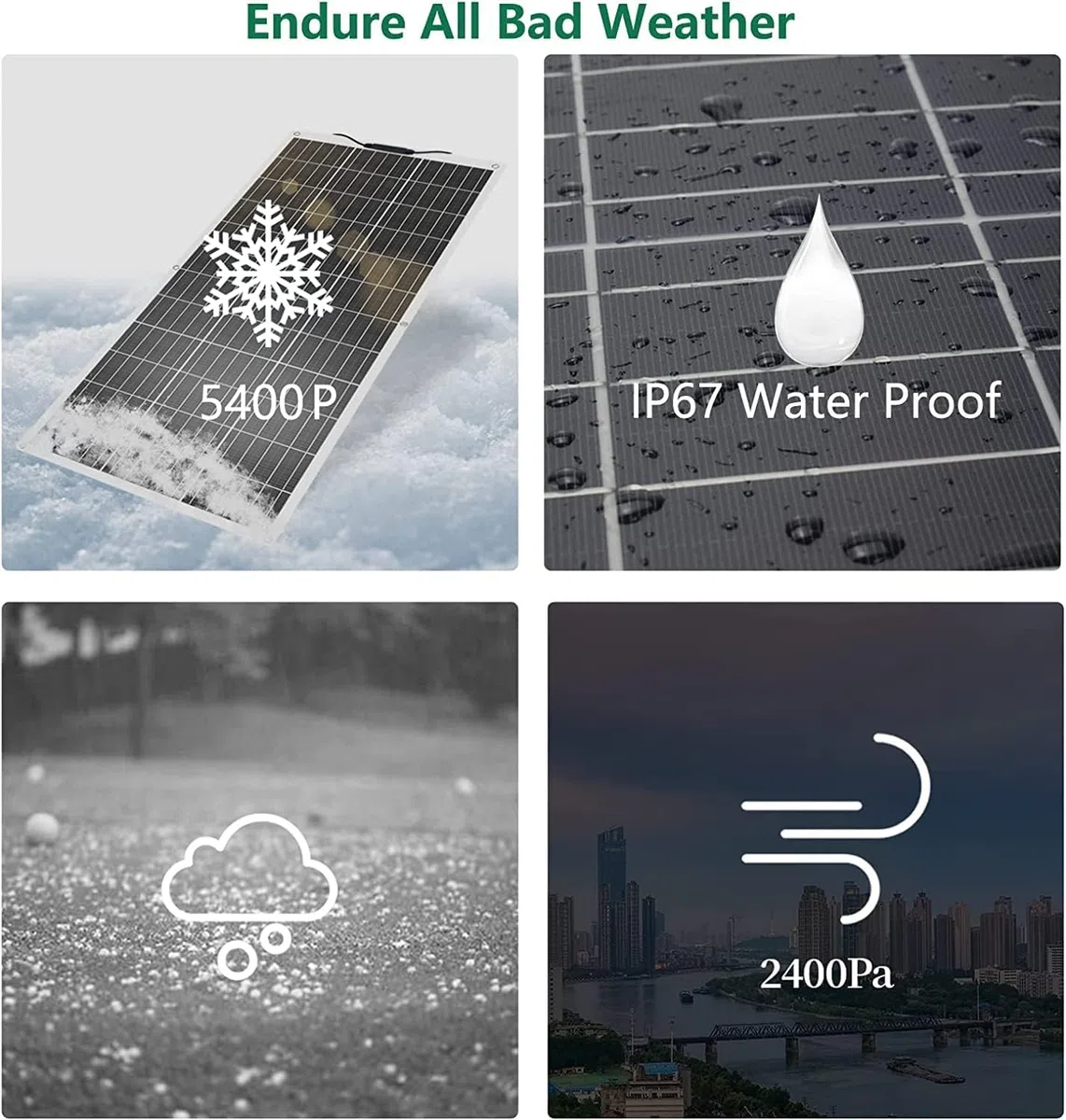 400W Flexibles Solarmodule l(2x200W Solarpane) – Monokristallin, 24V/12V, Semi-Flexibel | Off-Grid Ladegerät für RV, Boot, Kabine, Van, Auto | Ideal für Unebenheiten Oberflächen