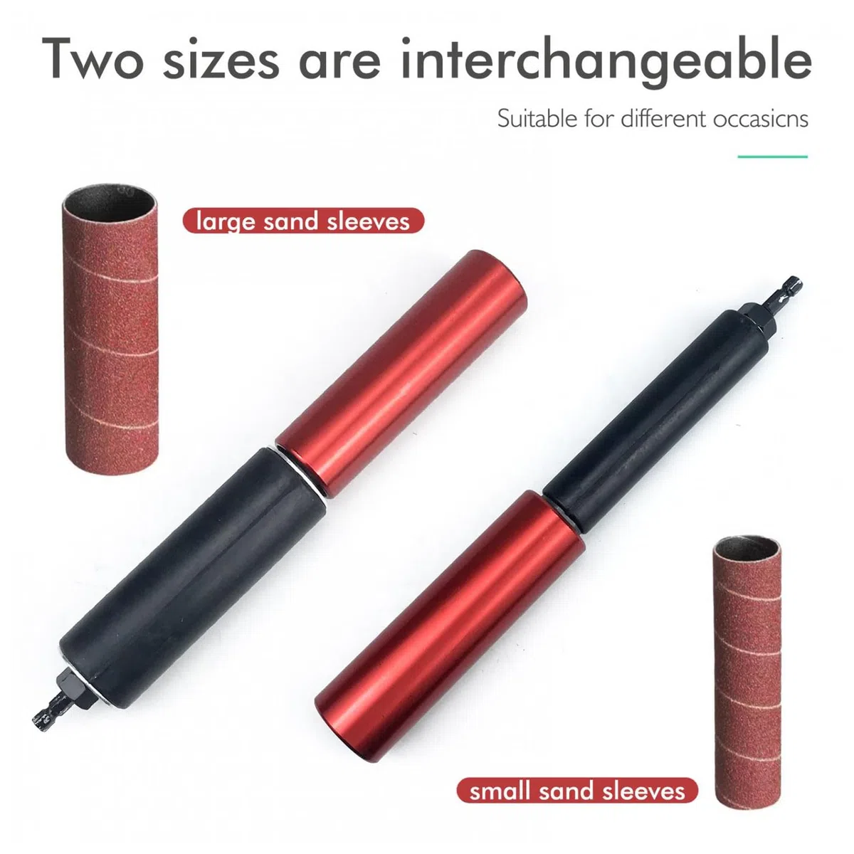 Spindelschleifer Adapter, Handgeführte Gummi Schleiftrommel Set FüR Bohrmaschinen, Spindel Schleifer Adapter Schleifwalzen Bohrer-Schleifdorn Spindelschleifer-Adaptor Mit 10 SchleifpapierhüLsen