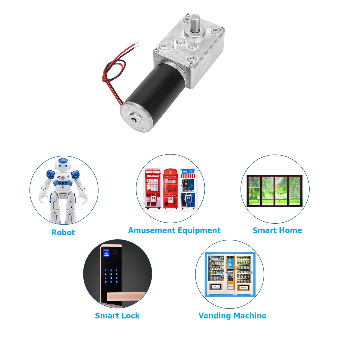 Getriebemotor 24V 30RPM DC, Elektrischer Schneckengetriebemotor mit Selbstsperrfunktion, Hohe Torsionsgeschwindigkeit Reduziergetriebe mit 8mm Welle für Smart Devices