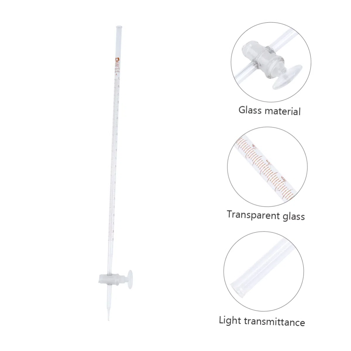 Bürette aus Glas 10ml mit Absperrhahn aus Borosilikatglas Leichtes Laborgerät für Chemische Experimente im Labor Einfach zu Bedienen für Schüler und Studenten