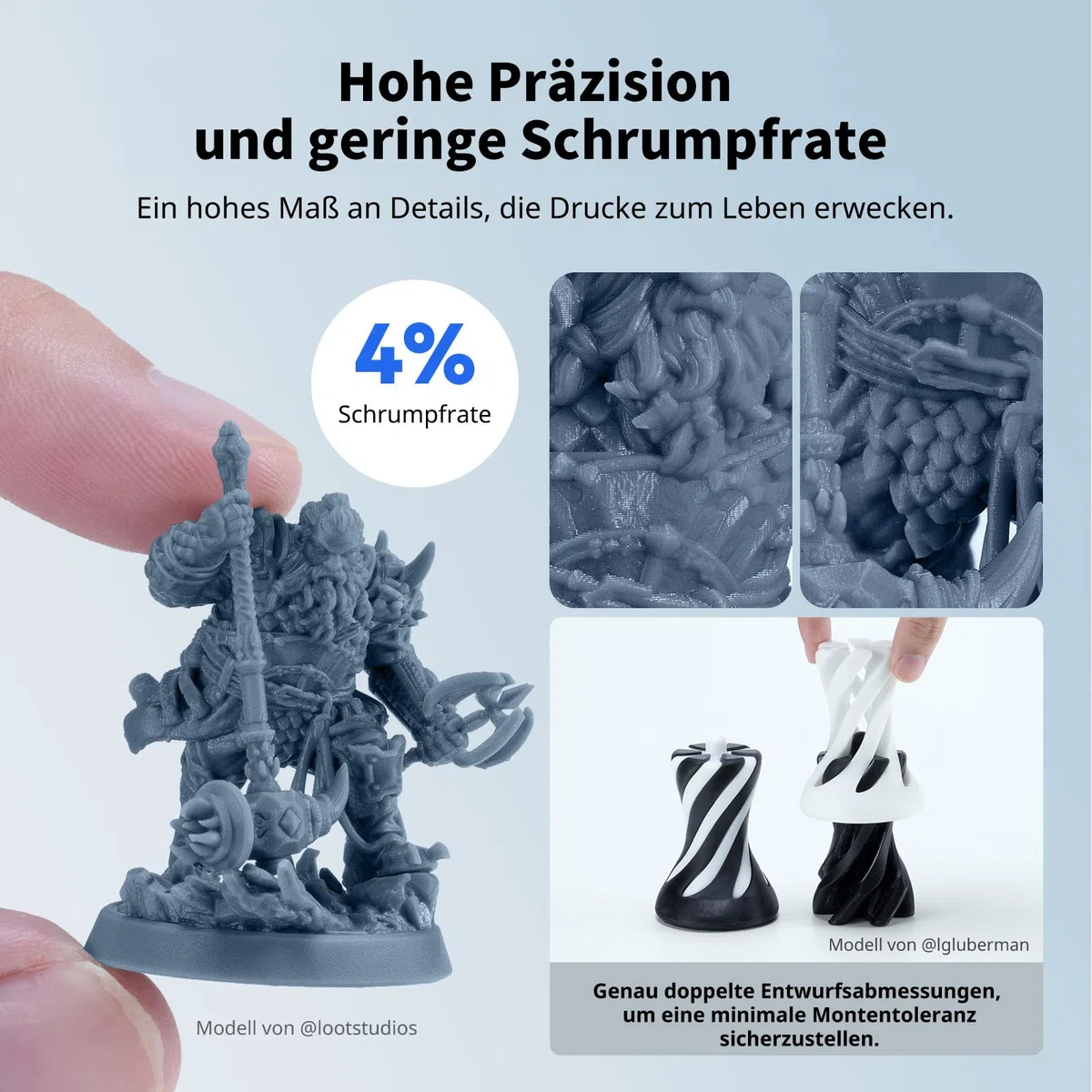 ANYCUBIC Wasser Waschbares ABS-Like Resin 3.0, 3D Drucker Resin mit Hohe Festigkeit und Zähigkeit, Geruchsarm, Hochpräzises 405nm UV-härtendes Harz für alle Harz 3D Drucker, Grau 1000g