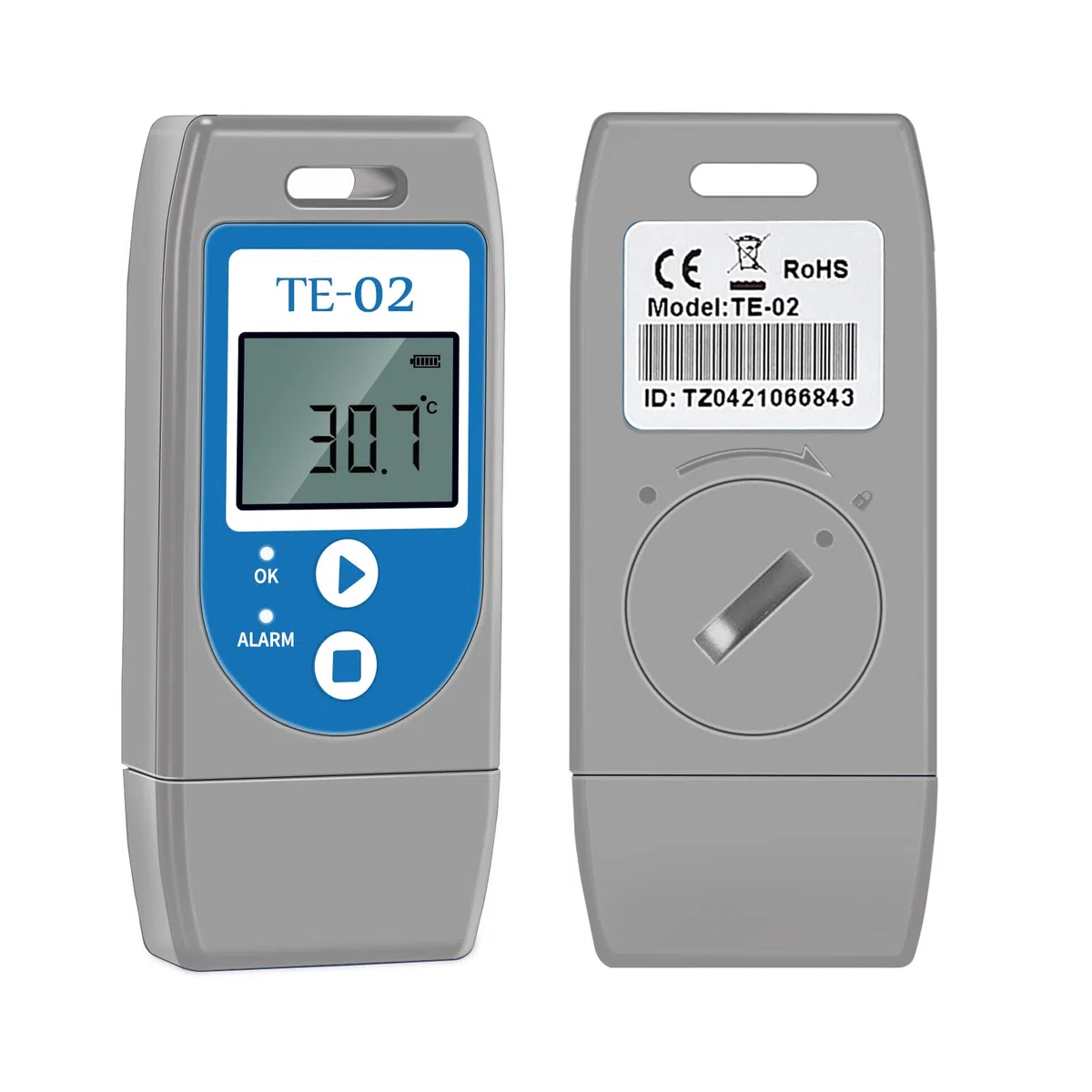 ThermElc TE-02 USB-Temperatur-Datenlogger-Recorder, 32000 Punkte, hohe Genauigkeit, Industrie temperatur Datenlogger, LCD-Bildschirm, Erzeugung von PDF&CSV