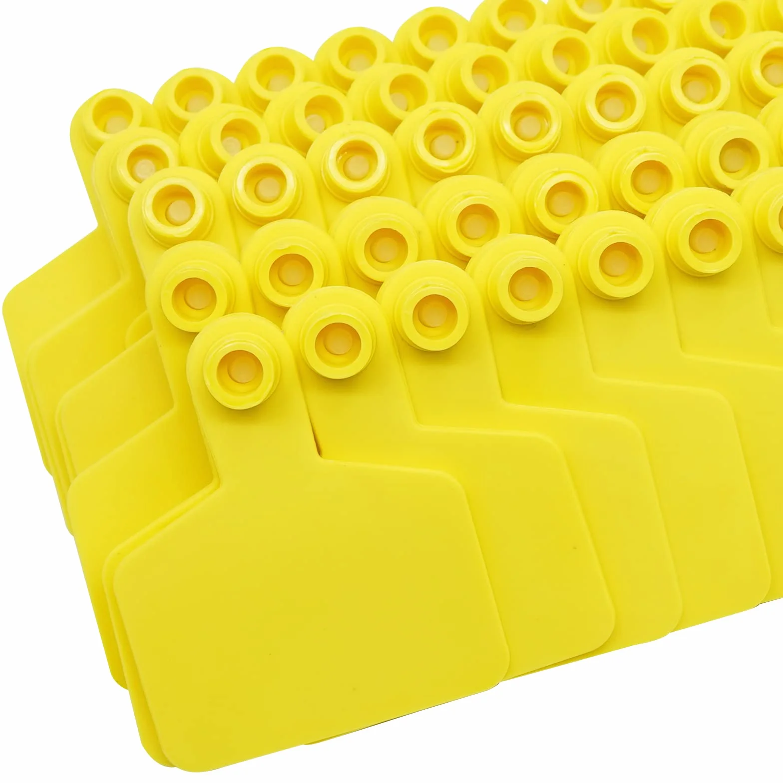 100 Stück leere Ohrmarken für Rinder, Schweine und Schafe - TPU Material, Gelb
