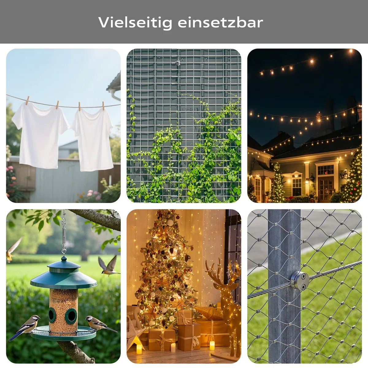 30m Ummanteltes Stahlseil 3mm aus Edelstahl - Flexibles Drahtseil für Rankgitter, Gartenzäune, Außenleuchten und vielseitige Anwendungen, wetterbeständig, rostfrei und langlebig