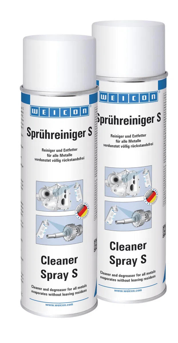 WEICON Sprühreiniger S 500 ml | Reiniger und Entfetter für Metall, Glas, Keramik und Kunststoff 2er Set