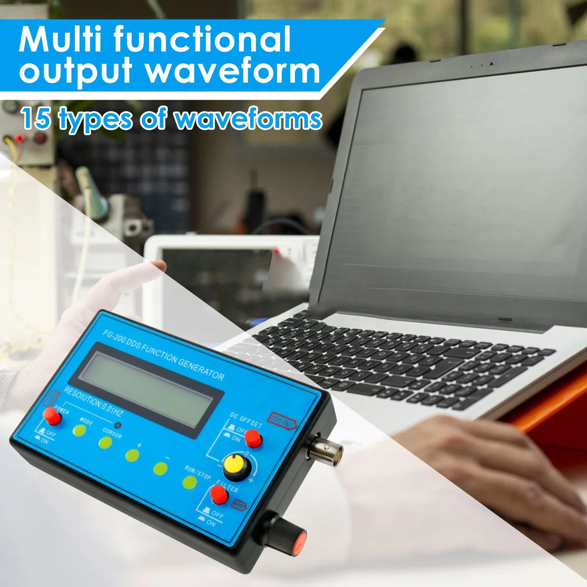 FG-200 DDS Function Generator 1-500kHz USB Ultra Genauigkeit Stabilität 140 x 80 x 26 mm Frequenzgenerator mit Schumann Wellengenerator Funktionssignalgenerator Signalgenerator Funktionsgenerator