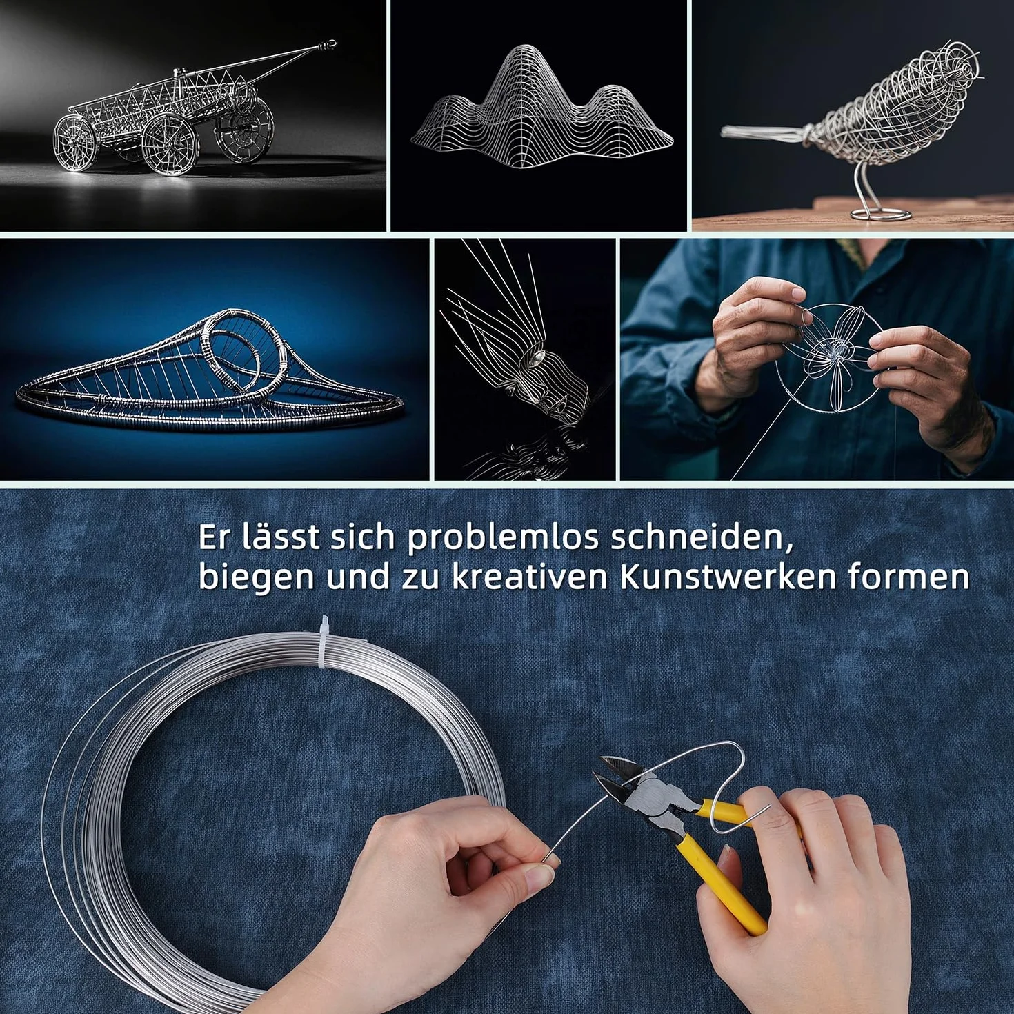 304 Edelstahldraht 25 Meter, Ø 2 mm Silber Basteldraht, Harter Draht, Gerader Draht, Modellierdraht Rostfrei Edelstahl für DIY-Bastelarbeiten Gartenverkabelung