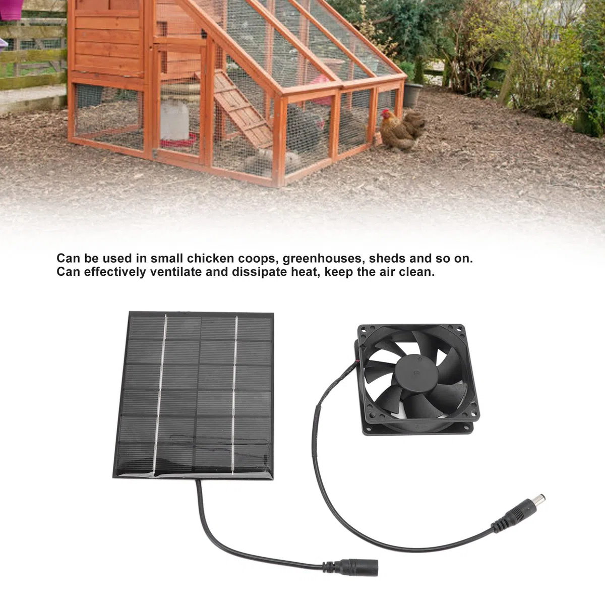 2W Solarventilator ÜBerragende Leistung, 6V Wasserdichter Solarpanel Mit LüFter Kit Tragbarer Solarbetriebener Abluftventilator FüR Camping Caravan Yacht GewäChshaus
