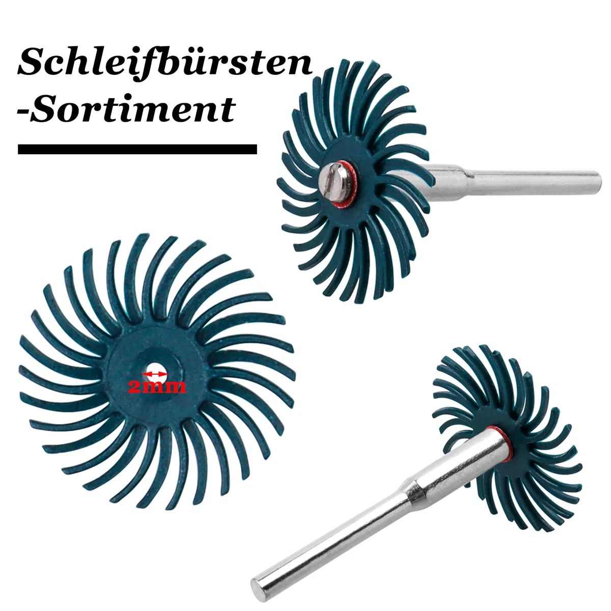 25mm radiale borstenscheiben-set 50 stücke 8 gemischte körnung 80/120/220/320/400/600/1000 /2000radialborsten schleifbürste lücke polierpad polierscheiben sortiment kit