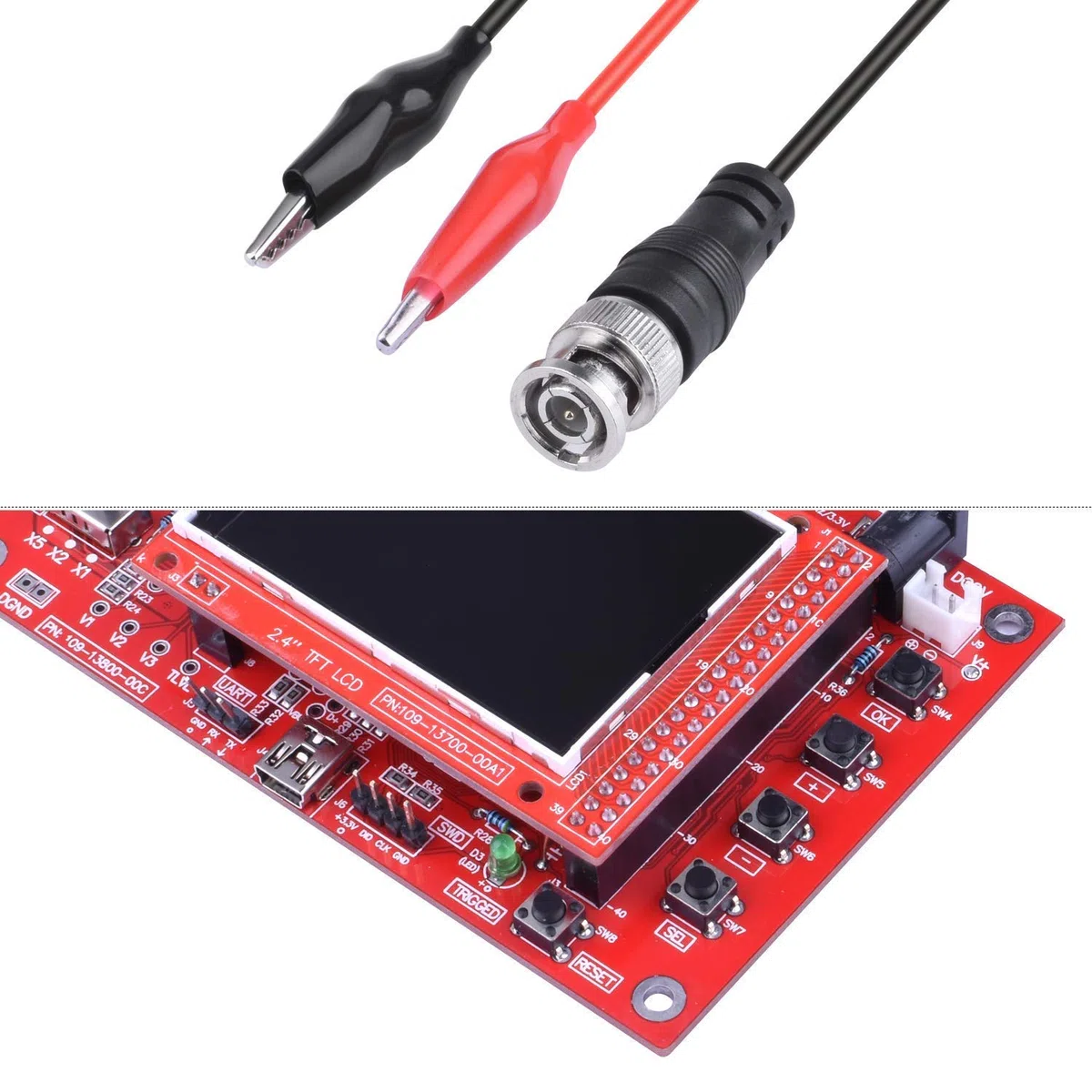 ARCELI Digitaloszilloskop-Kit im Taschenformat, Open Source, 2,4-Zoll-TFT, 1 MSP mit Sonde, zusammengebaute Version (Geschweißt)