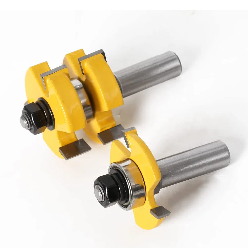 PFRANK 2pc 1/2" Schaft 12mm Schaft Nut & Feder Fräser Set - Großer VorratHolzbearbeitungsschneider Zapfenschneider for die Holzbearbeitung (Size : 12mm Shank)