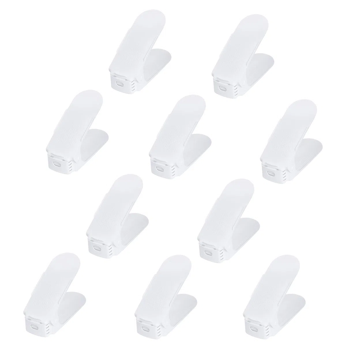 NAIZY Verstellbar Schuhregale 20er Schuhstapler 3 Höhenverstellbar Schuhorganizer Kunststoff Schuhaufbewahrung Set Platzsparend, Weiß