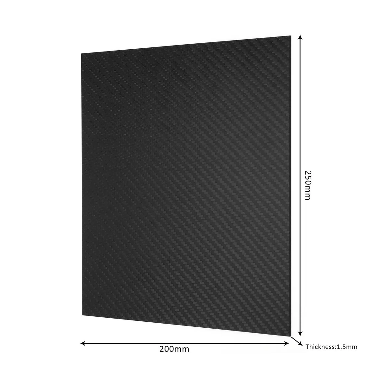 Carbonplatte 1,5 mm x 200 x 250m GFK Karbon Platte beidseitig Matt Kohlefaserplatte Karbon
