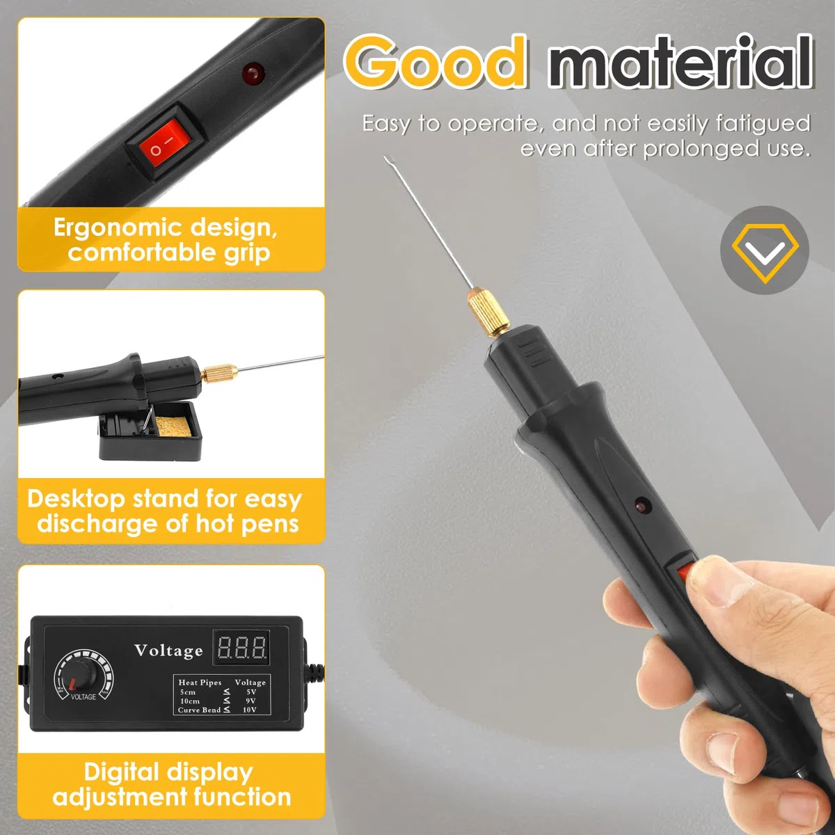 Elektrischer Schaumstoffschneider Ultra Präzise Temperaturregelung Ergonomisch Sicher 22 x 17,5 x 2,5 cm Heißdrahtschneider Styropor Schneidestift Schaumstoff Schneider Styroporschneider