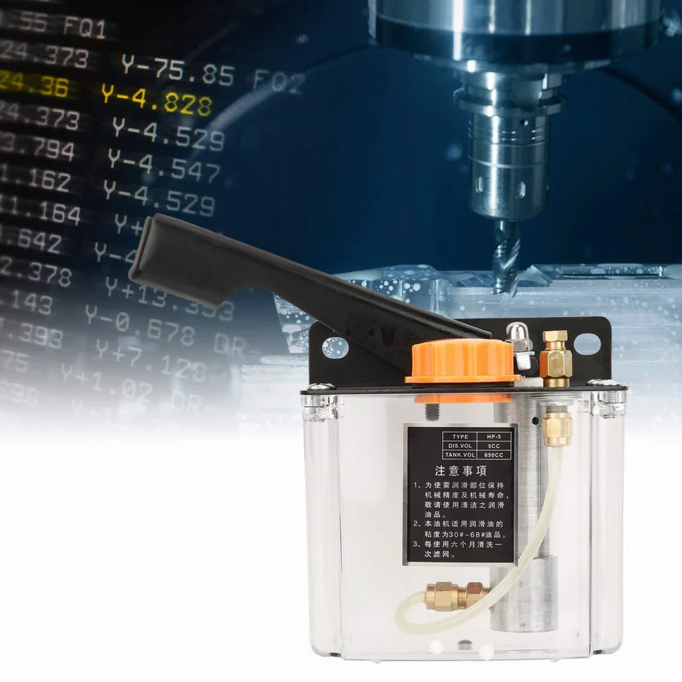 Manuelle Schmierpumpe, 5L linksbetriebene Schmierpumpe 650CC für CNC-Werkzeugmaschine, Bearbeitungszentrum, Produktionslinie