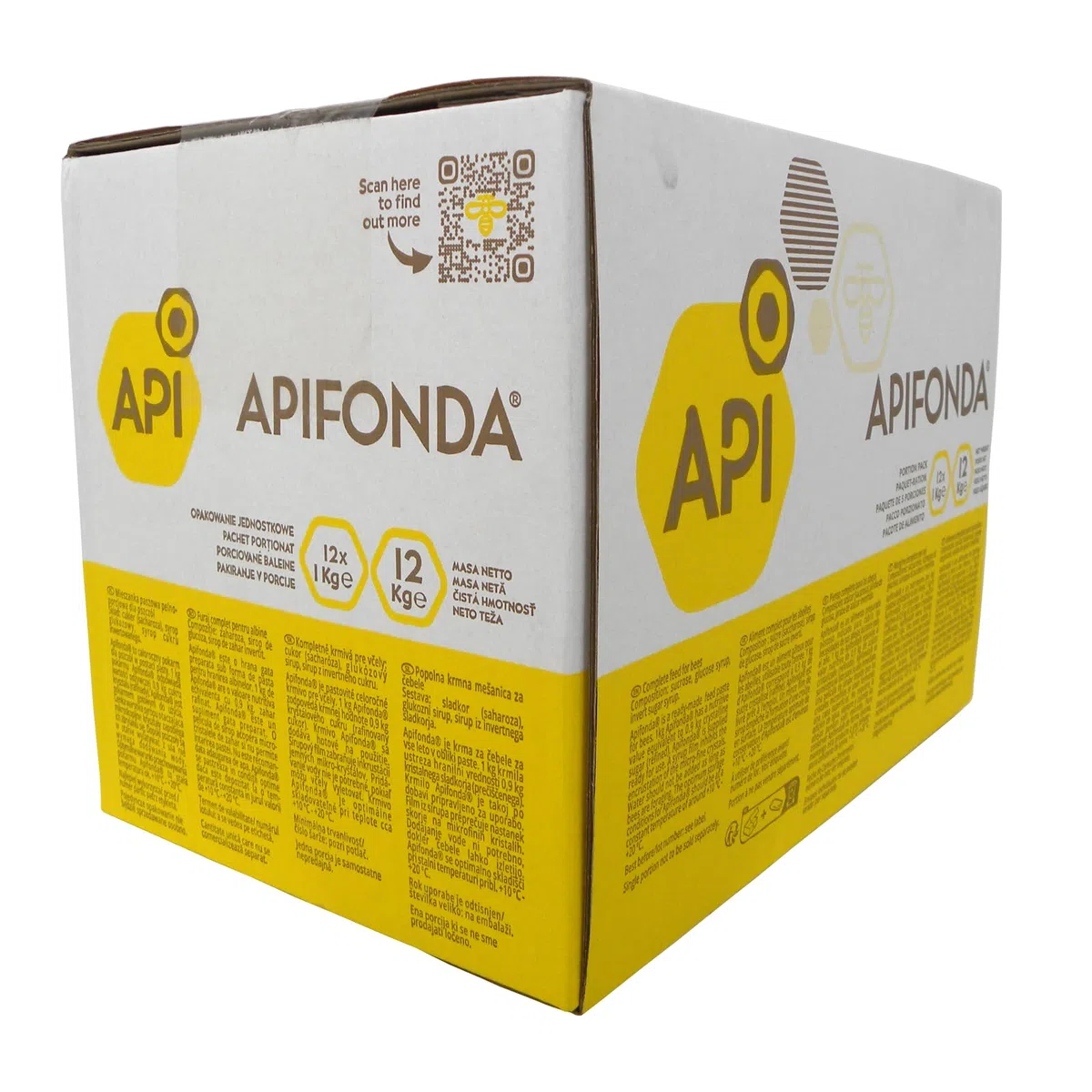 Apifonda Südzucker Bienenfutter 12x1kg Beutel im Karton - Bienenfutter - Futterteig Bienen -Imkereibedarf - Bienenfuttersirup - Bienenfutterteig