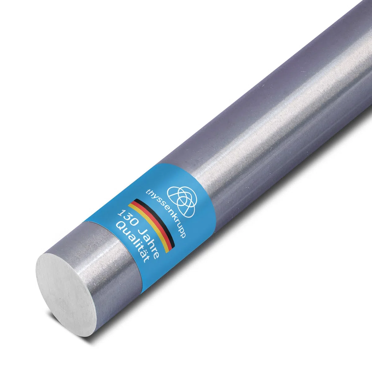 thyssenkrupp Edelstahlprofil – Rundstab V2A 1.4301 K240 geschliffen – Edelstahl Rundmaterial für Konstruktion & Montage – Rundprofil Edelstahl – Ø 16 mm – 2450 mm